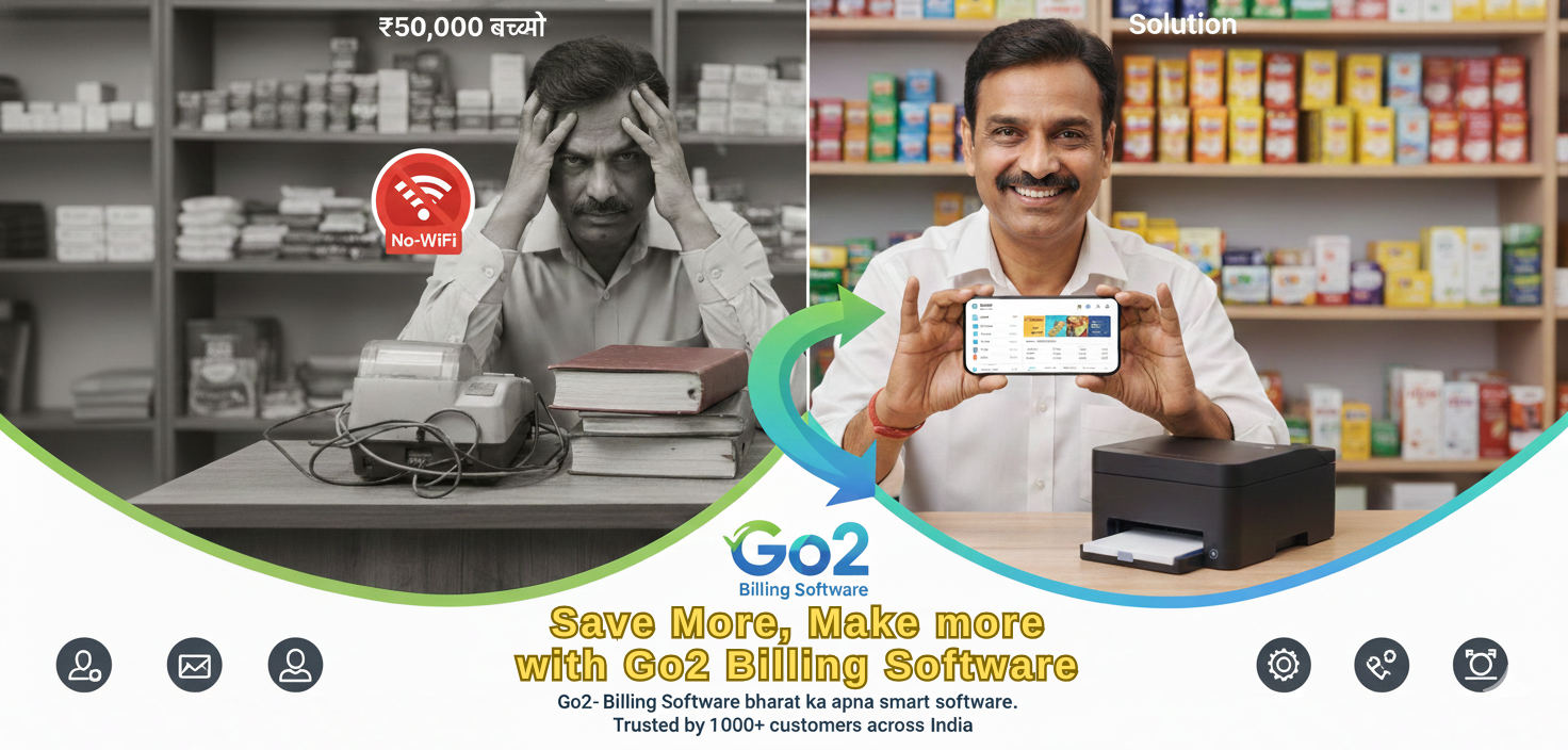 Go2 Billing Dashboard showing sales analytics