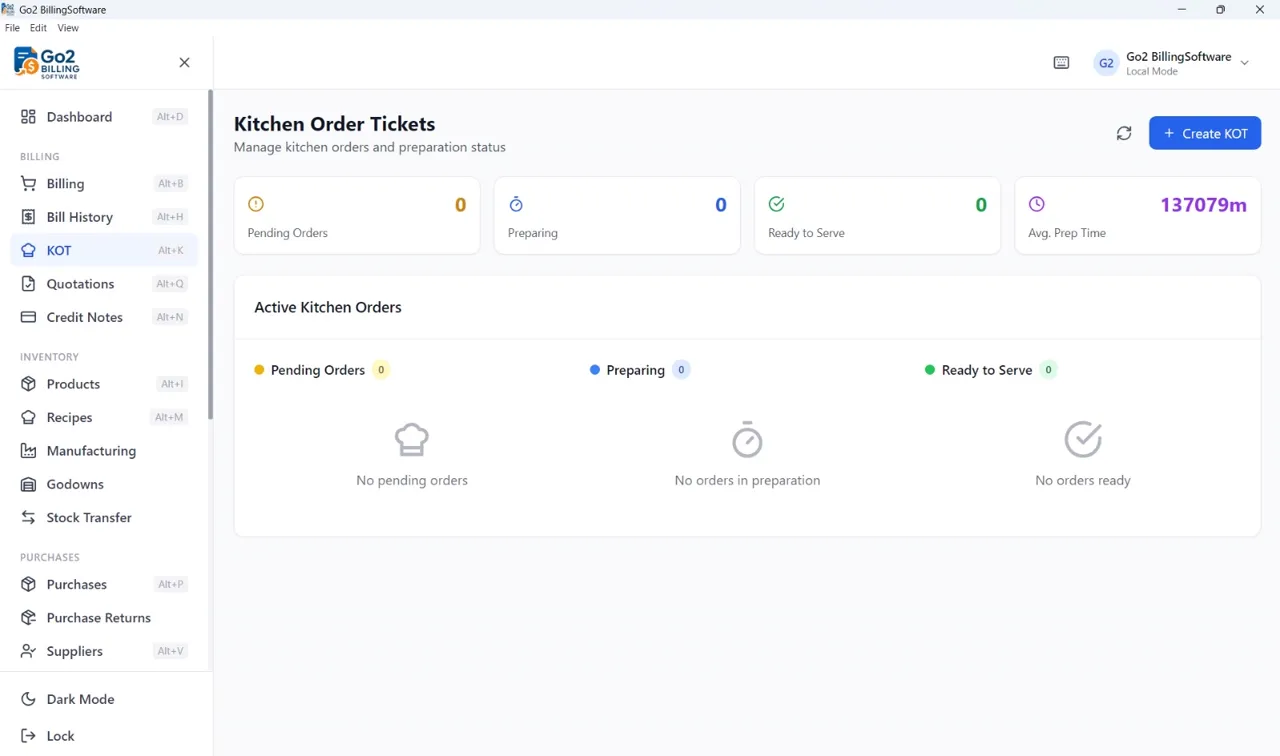 Go2 Offline billing software syncing multiple counters over local Wi-Fi